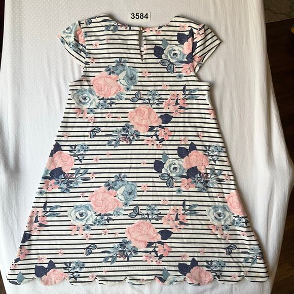 Cynthia Rowley Little Girl Dress size 6 US 5-6yrs Short Sleeve A-line Floral Tan - Picture 7 of 7